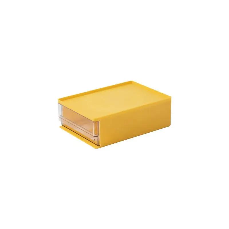 

Plastic Drawer Desktop Organizer Box Dormitory Stationery Cosmetics Finishing Shelf Stackable Office Storage Container Dustproof