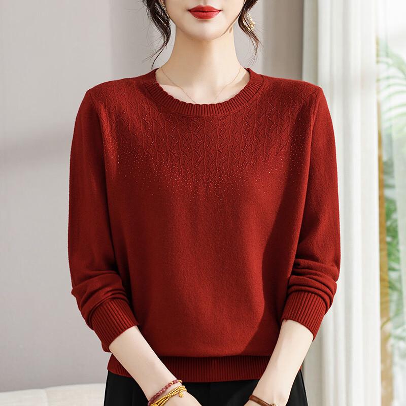 Pierre Cardin Women's Autumn Round Neck Jacquard Knit Sweater