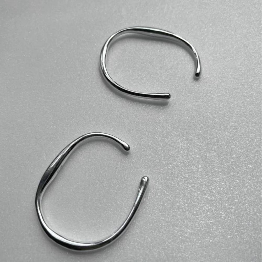 [Seol Sera] 925 Sterling Silver 5mm Bold Open Bangle Bracelet (S8626641)