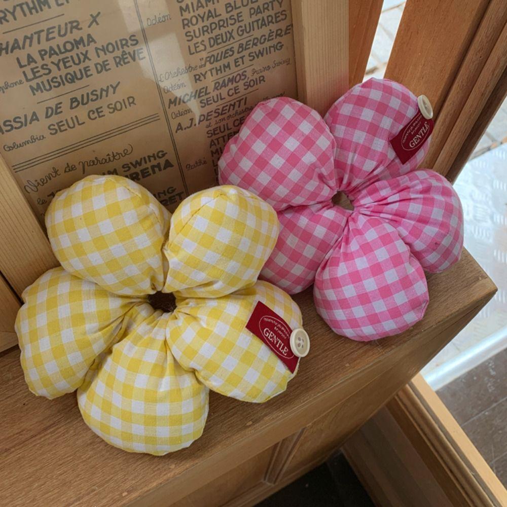 Sweet Flower Hair Scrunchies Lattice Oversized Hair Tie Elastic Exaggerated Hair Ring  Lady