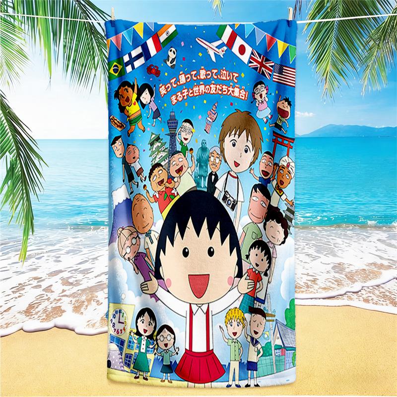1pc Chibi Character Adventure beach towel,quick drying absorbent beach towel,outdoor sports swimming beach towel,Soft and comfortable Y7288