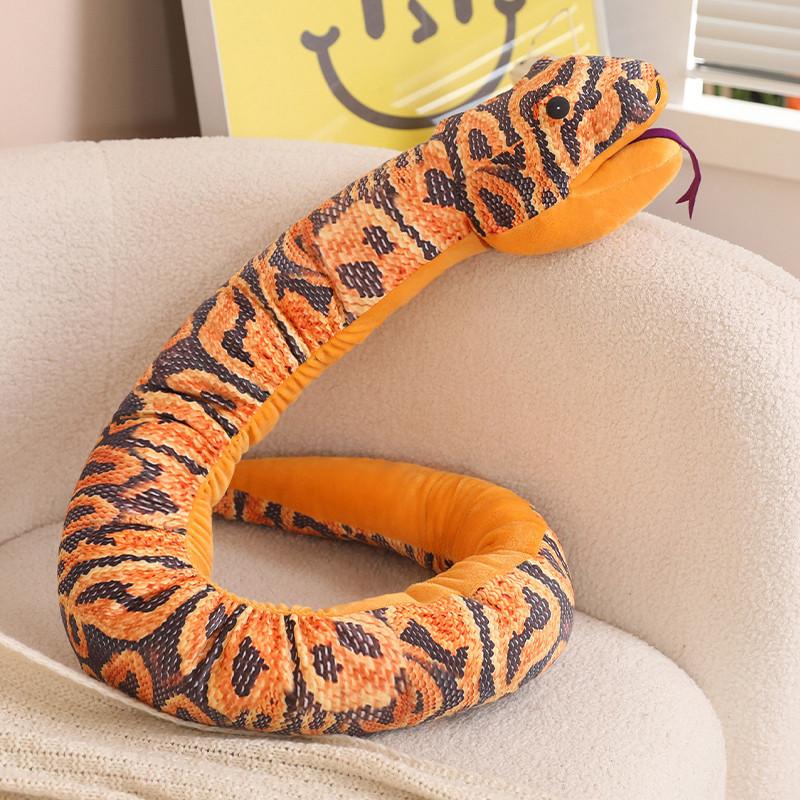 Creative simulation python hand puppet plush toy doll golden python doll boy trick funny rag doll