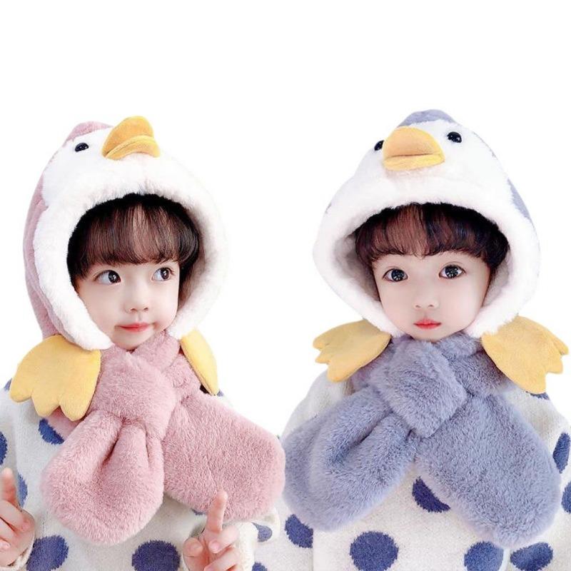 Children's hats and scarves integrated autumn and winter boys and girls antler hats thickened baby windproof warm hats thickened to keep warm