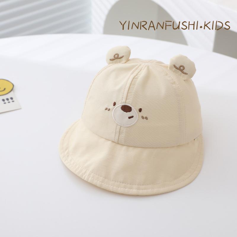 Korean Version of Children's Fisherman Hat  Boy and Girl Cute Ear Bear Pot Hat  Spring and Autumn Children's Sun Protection Hat