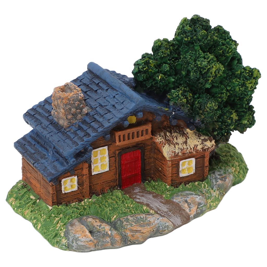 Landscape House Figurine Resin Village Hut Ornament Bonsai Decoration for Home Gardening