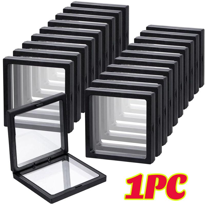 

50/1pcs Transparent Sealed Portable Jewelry Display Storage Boxes with Anti-Oxidation Film for Rings Bracelets and Accessories 7x7cm