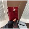 Mini mobile phone bag new shoulder messenger bag small bag sweet out ins women's bag red black A
