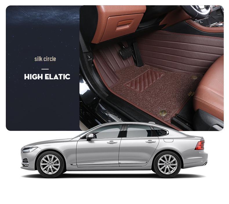 Genuine Leather Full Surround Car Floor Mats for 22 Volkswagen Models: Magotan, Tiguan L, Teramont X, and Passat