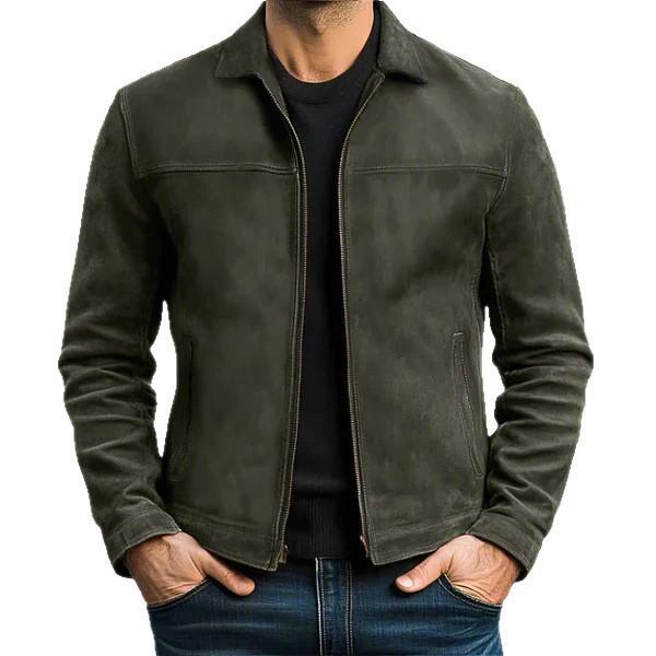 2026 Herren Frühling & Herbst Lässige Revers-Lederjacke