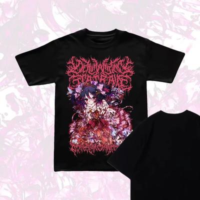 Dark Rock Animation Second Dimension Men's and Women's Short Sleeve T-Shirt Couple Versatile Top Animation Fans Fans