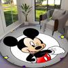 [1pc Mickey Mouse Red White Floral Pattern Office Chair Carpet] Digital Printed Round Rug for Home & Game Room Use, Soft Indoor Sofa Chair Mat
