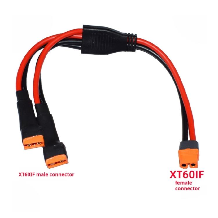 XT60 Verlängerungskabel Buchse zu doppeltem Stecker Adapter für Elektrofahrzeuge und Solaranlagen Einfach zu installieren