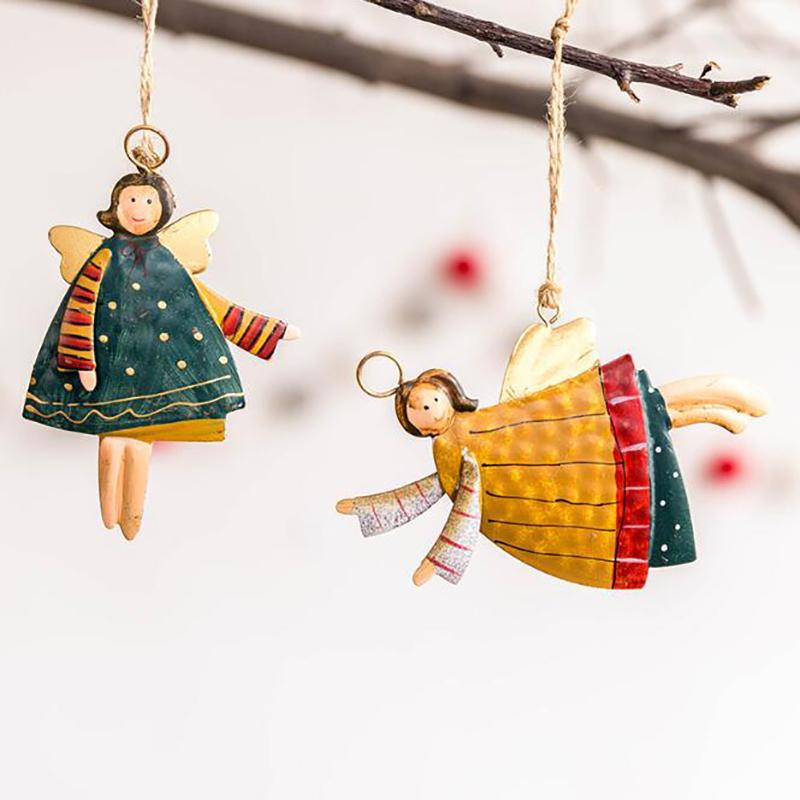 Christmas Pendant Xmas Tree Decorations Hanging Metal Ornaments DIY Santa Claus Snowman Party Kids Toys Gift Xmas New Year 2025