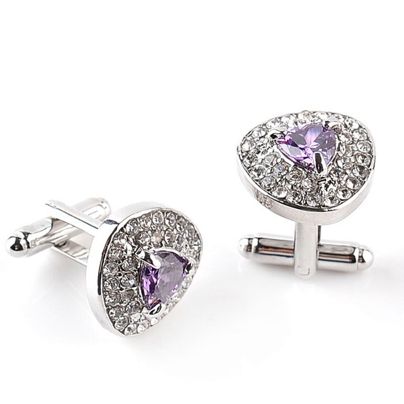 Shirt Cuff Button Triangle Zircon  Cufflink Charm Jewelry Gift