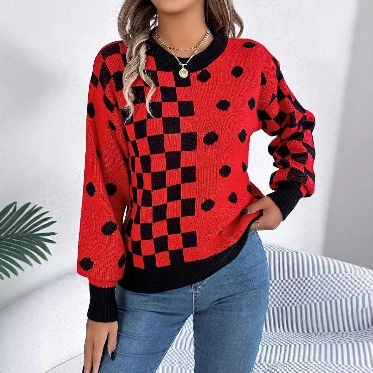 Autumn Winter Women Casual Knit Sweater Long Sleeve O Neck