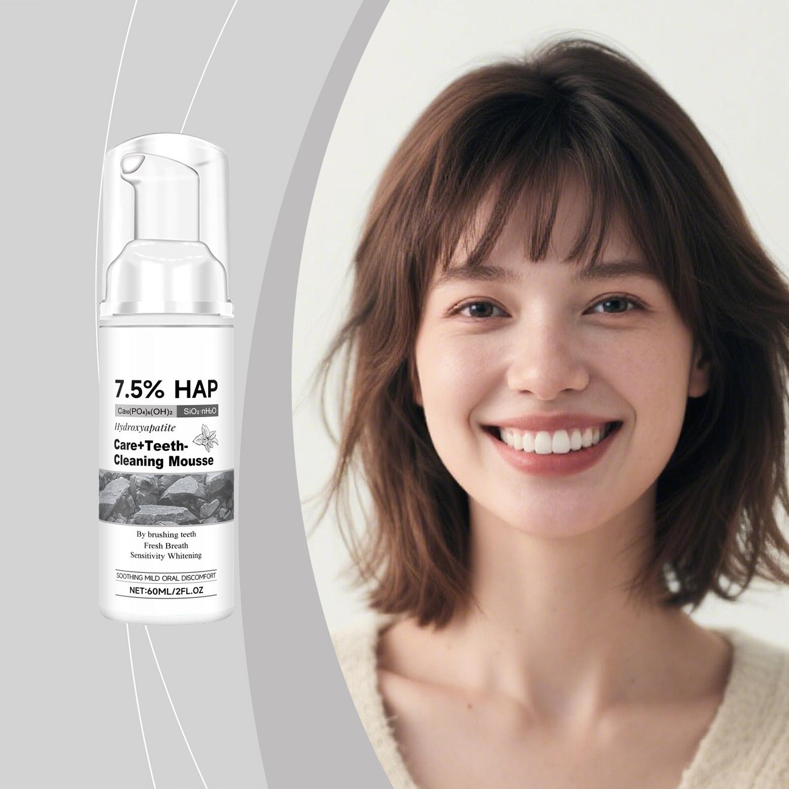 Bright White Tooth Whitening Mousse - Gentlely cleans the tooth surface, keeps the breath fresh Daily cleaning care mousse 60ml