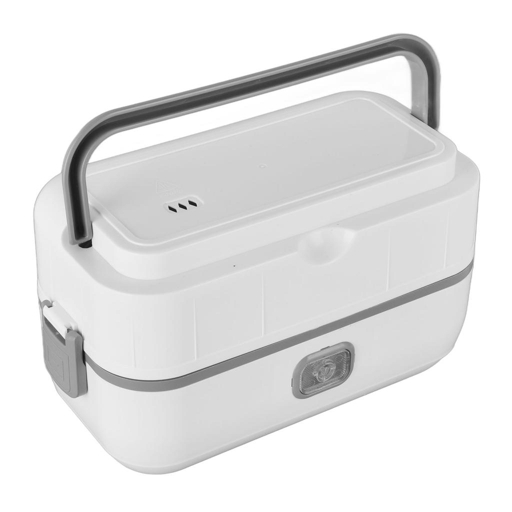 Electric Lunch Box Gray 1.2L Heat Preservation Anti Scald Food Grade Stainless Steel Cooking Lunch