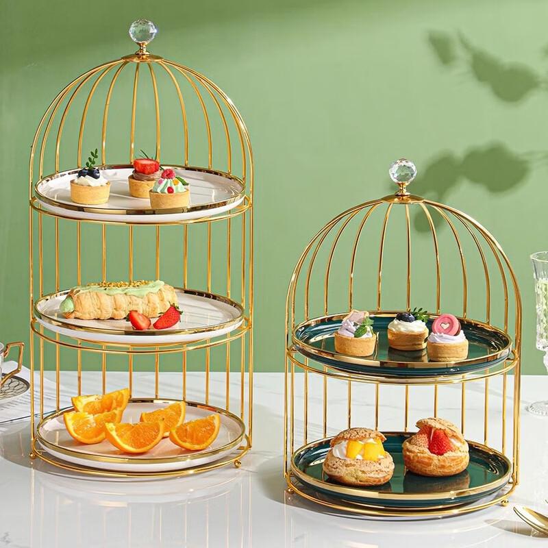 Nordic Ceramic Birdcage Dessert Display Stand