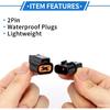2 Pin ABS Sensor Connector Plug Kit Compatible for Mitsubishi, Waterproof 2.2 mm Series Plastic Black Male Female Wire Terminal Connector