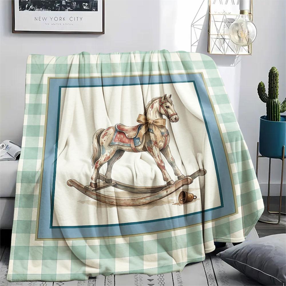 1PC Fantasy Patterned Flannel Blanket Lightweight and Portable for Home Decor Warmth and Comfort Halloween Gifts Holiday Present