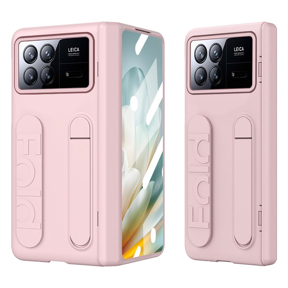 For Xiaomi Mix Fold 3 5G Case Kickstand Wristband PC Phone Cover with Tempered Glass Film