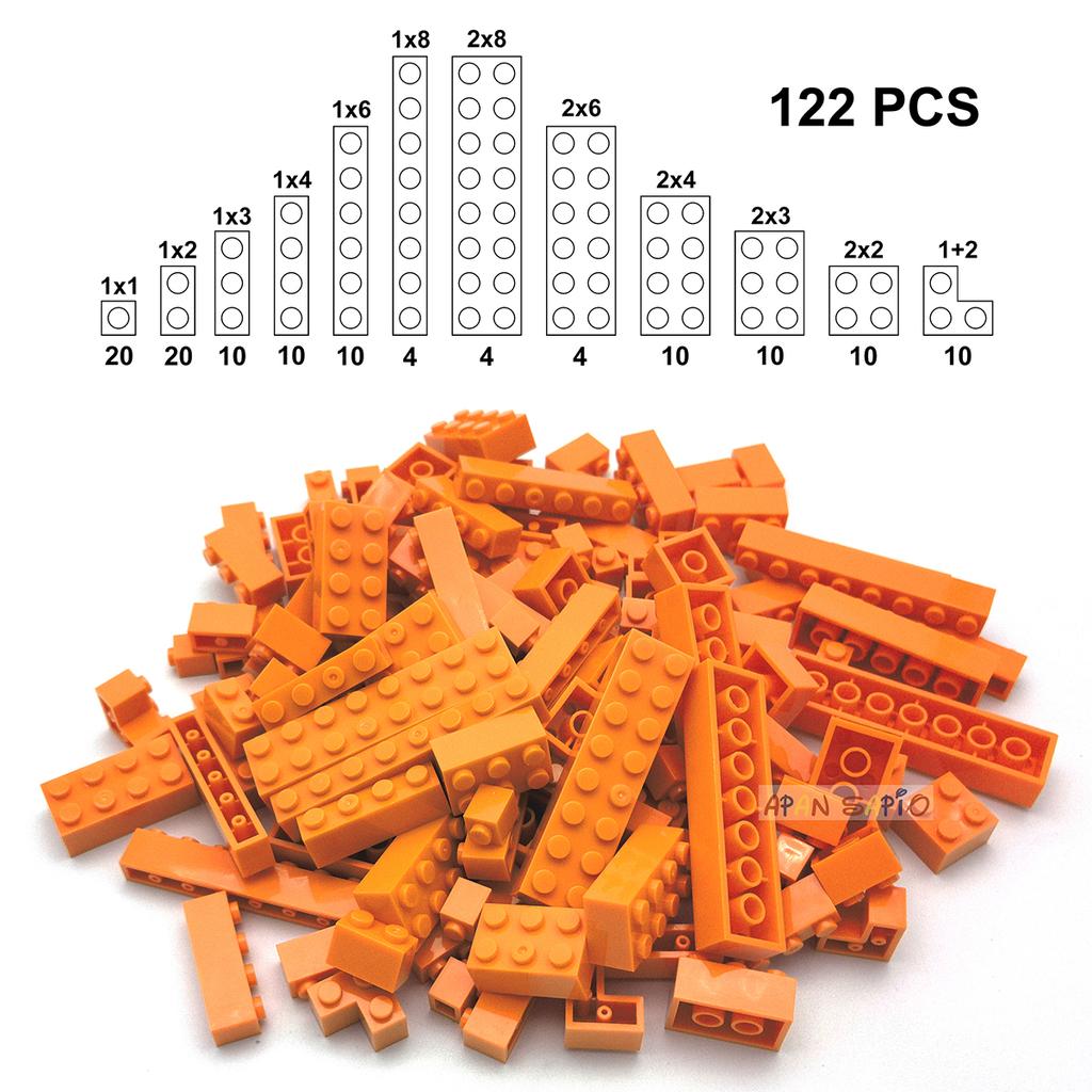122pcs Thick Figures Bricks 12 Size DIY Building Blocks Educational Creative Size Compatible With 3001 Plastic Toys for Children