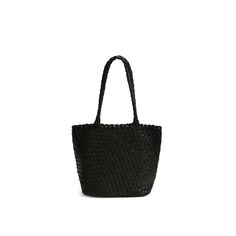 2026 Autumn and Winter New Tree Paste Plant Soft First Layer Cowhide Handbag Hand-woven Versatile Single Shoulder Oblique Span Bag Women