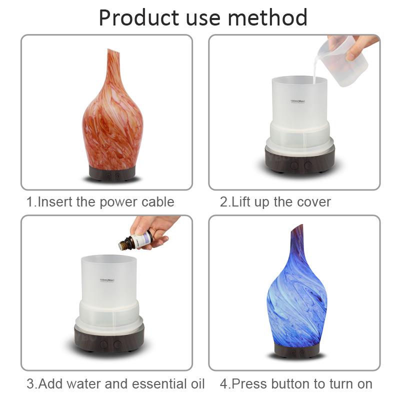 7 LED ışıkları lamba renk değiştiren ampul ile 100 ml Aroma Hava Nemlendirici Aromaterapi Elektrikli Difüzör Mist Maker Ev için