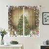 2 Pieces, Christmas Tree Snowflake Wood Curtain -30% Blackout - Suitable for Living Room, Bedroom, Kitchen, Home Decoration