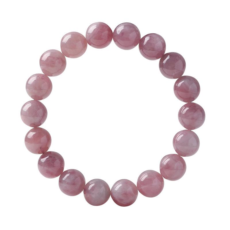 Natural Purple Rose Quartz Bracelet for Women, Fashionable Single-Strand Peach Blossom Luck Bracelet, Rose Quartz Beads, Chinese Style Gift