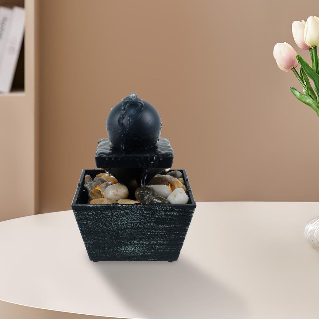 Stolní vodopád Domácí dekorace Relaxace Meditace Stolní fontána se světly Tekoucí vodní ozdoby do ložnice obývacího pokoje