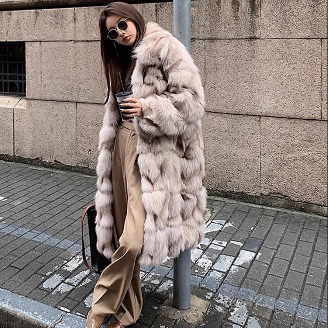 Damen Imitat Fuchsfell Grasjacke