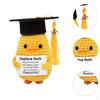 Duck with Positive Card Lovely Knitting Doll for Car Dashboard Desk Year