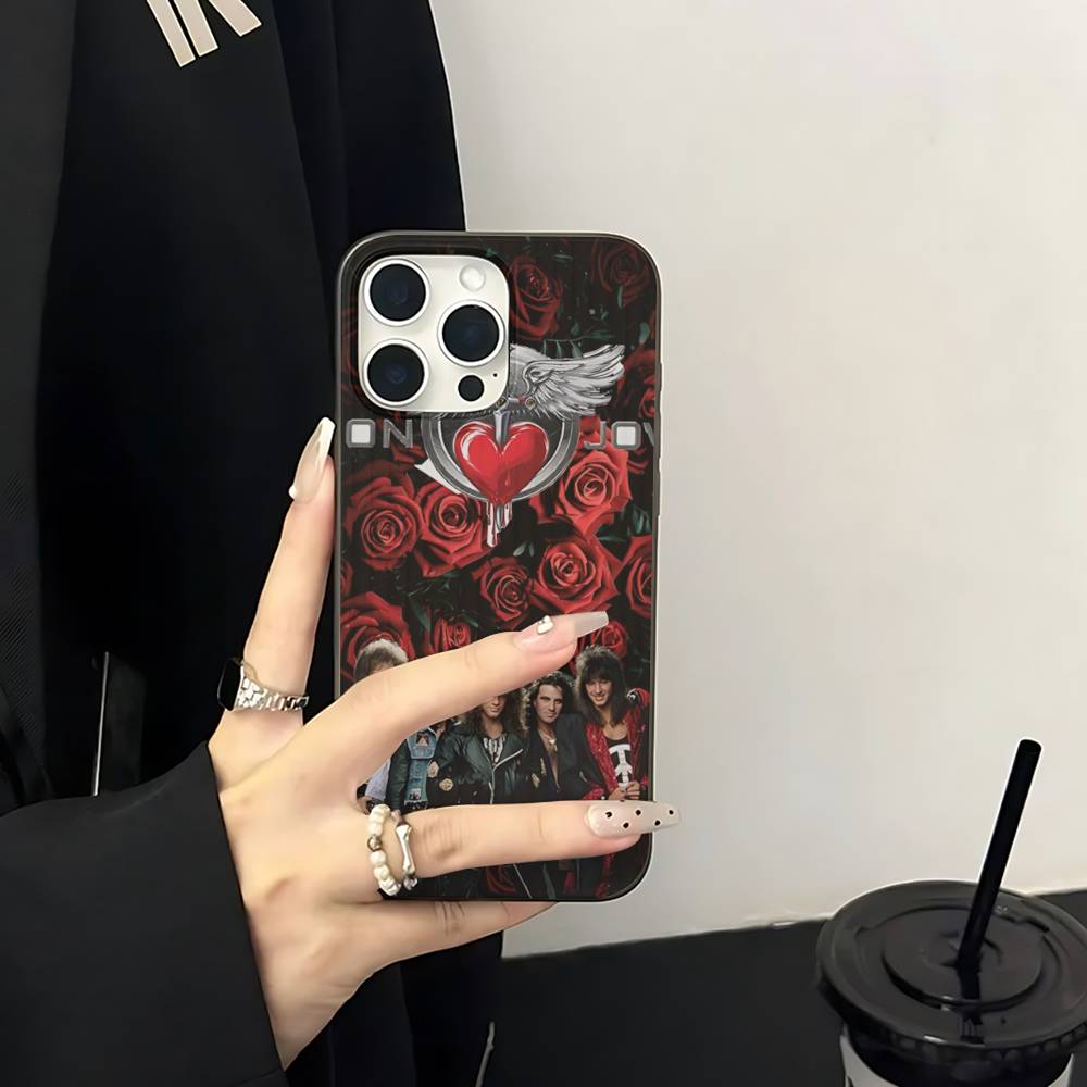 

Rock Band B-Bon Classic J-JoviS For Phone 17 16 15 14 13 12 11 Pro Max Plus Pro Air Phone Case Corrugated Stripe Back Cover iPhone 16 plus