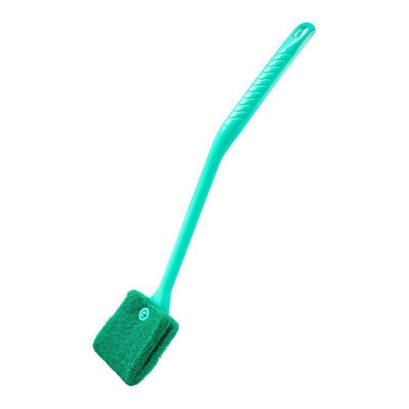 Aquarium Algae Removal Brush - Long Handle Handheld Cleaning Tool for Fish Tank Glass Wall