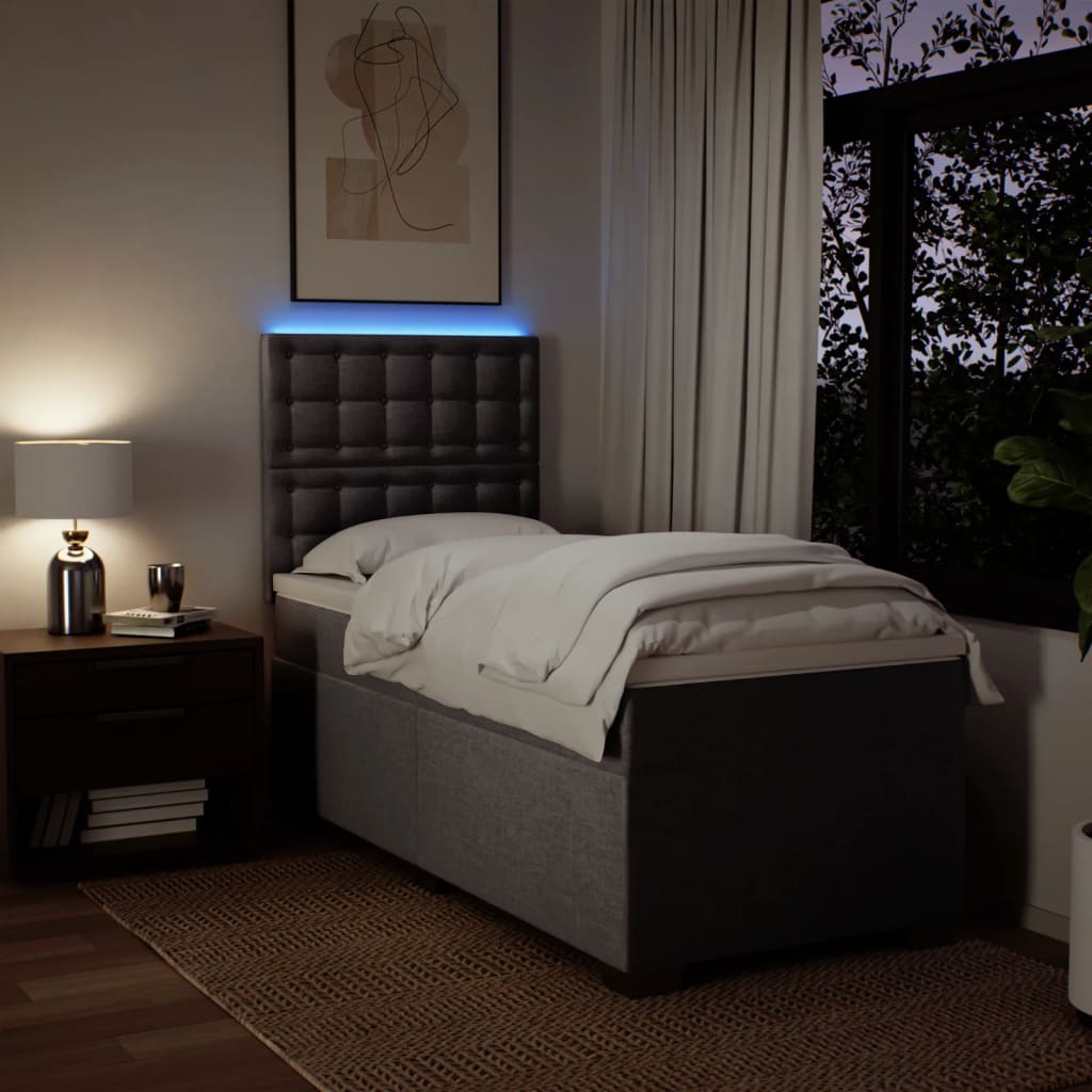 Vidaxl Letto Continentale Con Materasso, Taupe, Tessuto, 90X200 Cm