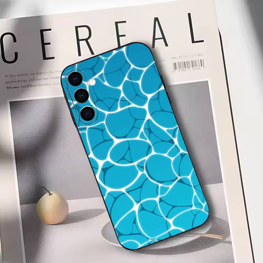 

Minimalist Blue Sea Pattern Phone Case For Samsung Galaxy A73,A72,A71,A70,A53,A52,A51,Soft Silicone Black Cover Samsung a72
