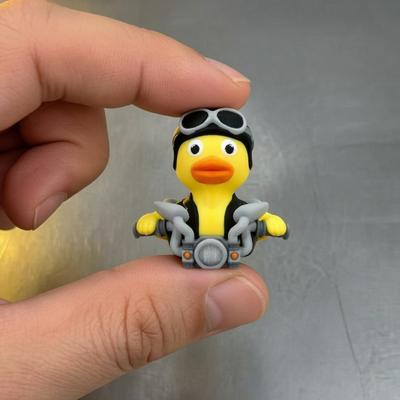 Spartan Warrior Duck Figurine, 3D Printed Motorcycle Rider Duck Statue, Cartoon Yellow Duck Tabletop Ornament, Gift Duck Lovers