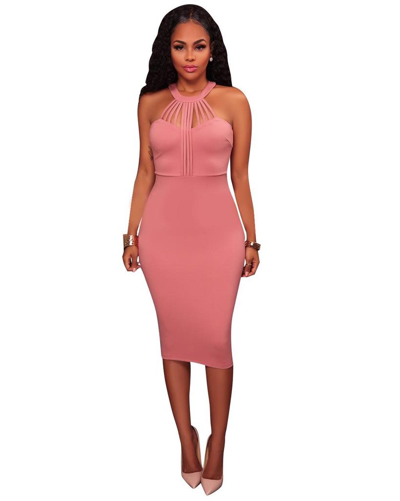 Evropské šaty N320 bez rukávů s kulatým výstřihem