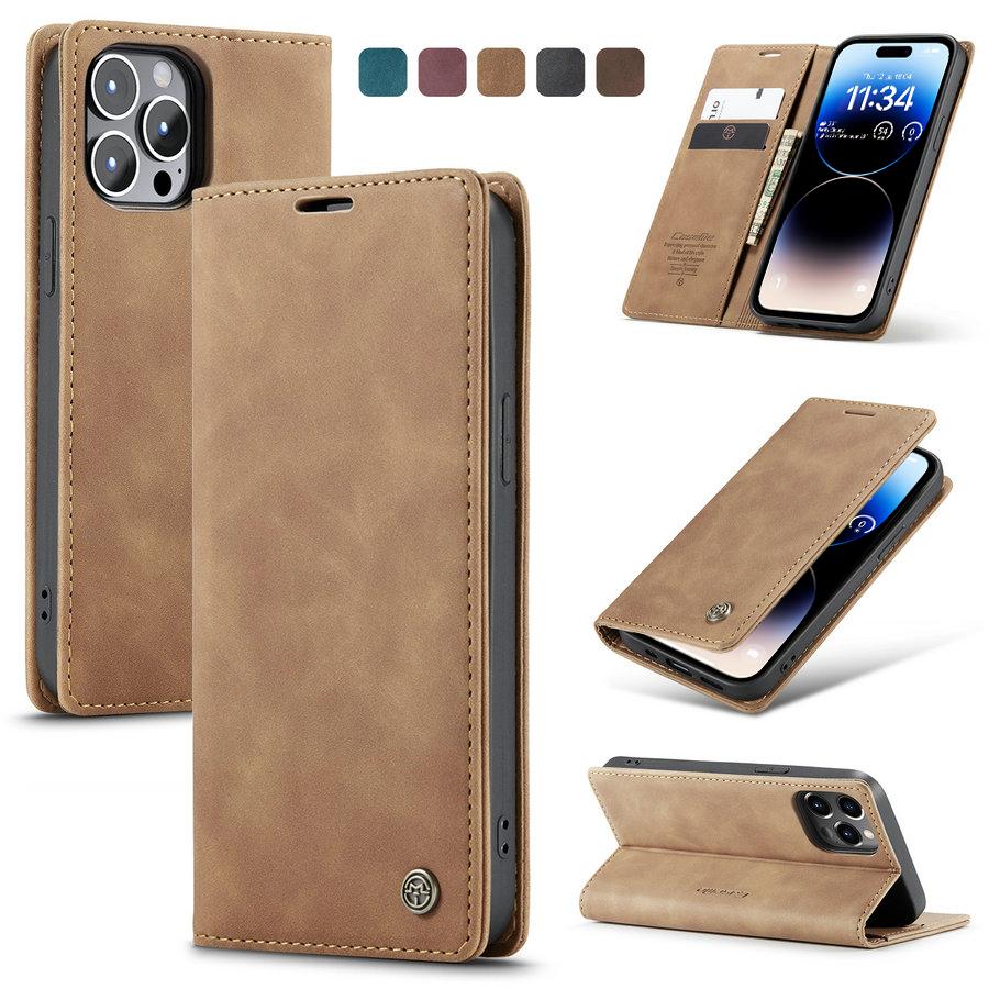 High Quality Retro Magnetic Kickstand Card Leather Case for iPhone 16 Luxury Book Cover for iPhone 16 Plus Mobile Phone Bags