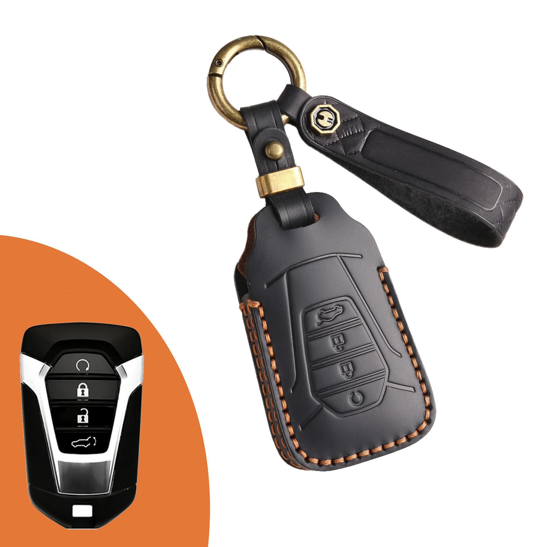 

Applicable to Isuzu s new dmax key case leather modified pickup 2021 22 D-MAX car key case чёрный