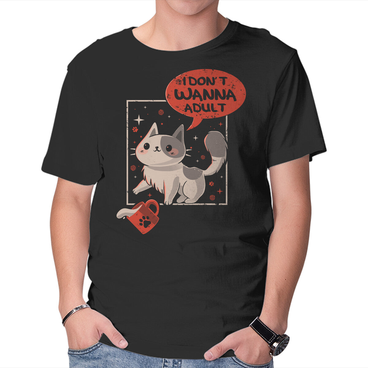Unisex Crew Neck T-Shirt I Don t Wanna Adult Graphic Short Sleeve Casual Tee S