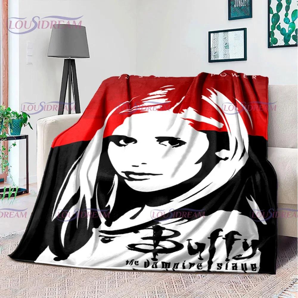 American Drama Vampire Slayer Buffy Soft Flannel Blanket Family Picnic Blanket for Kids Plush Flanner Throw Blanket Sofa Bedding