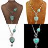 Women's Vintage Heart Bib Turquoise Necklace