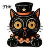 Small Wood Ornament Vintage Halloween Wooden Figurine, Rustic Witch Zombie Cat Owl Frog Tabletop Decorative Figurine Ornament, Farmhouse Tiered