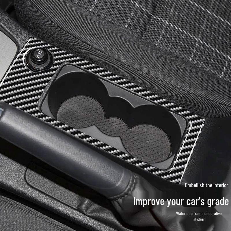 Carbon Fiber Cup Holder Trim for Skoda Octavia 2015-2020 Interiors