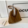 Autumn And Winter Retro Bag Women'S Maillard Style Suede Face Tote Bag Large Capacity Commuter Leisure Single