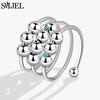 Romantic Cherry Blossom Anxiety Fidget Spinner Rings for Women Cute Rabbit Butterfly Beads Rotate Relaxing Ring Party Jewelry