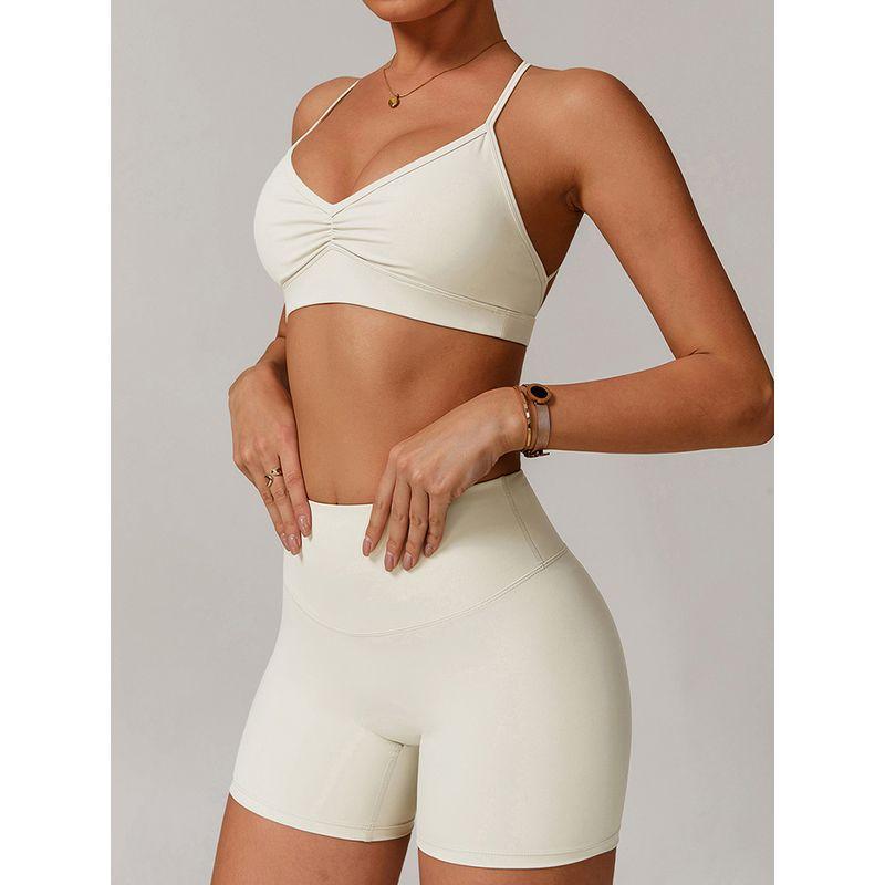Cross Beauty Back Sports Underwear Women 2025 New Yoga Bra Running Outer Wear Gathered Sexy Workout Clothes Vest