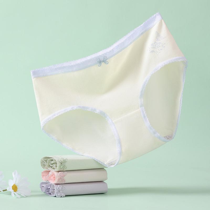 Fentenggan 7A Antibacterial Medical Grade Cotton 4 Anti Pinch Hip Middle Waist Underwear Women's Pure Cotton Crotch